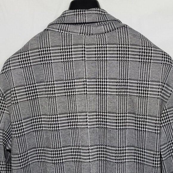 Love Tree Cardigan Sweater Tunic Womens Large Open Front Houndstooth Plaid - Picture 9 of 14